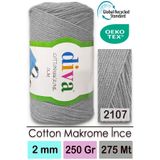 Diva İplik Diva Cotton Makrome Ince 2107 Açık Gri