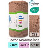 Diva İplik Diva Cotton Makrome Ince 222 Sütlü Kahve