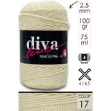 Diva Iplik Diva Line Diva Makrome Ipi Kalın (No:4) 17 Krem