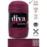 Diva İplik Diva Makrome Ipi Kalın (NO:4) 110 Bordo.