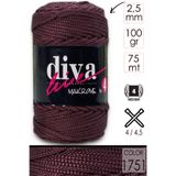 Diva İplik Diva Makrome Ipi Kalın (NO:4) 1751 Kahveli Bordo.