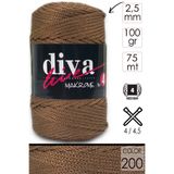 Diva İplik Diva Makrome İpi Kalın (No:4) 200 Kahve