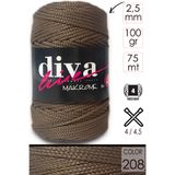Diva İplik Diva Makrome Ipi Kalın (NO:4) 208 Kahve.