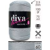Diva İplik Diva Makrome Ipi Kalın (NO:4) 60 Gümüş.