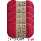 Diva İplik Diva Natural Cotton 2126 Kırmızı (5 li Paket)