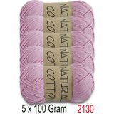 Diva İplik Diva Natural Cotton 2130 Toz Pembe (5 li Paket)