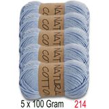Diva İplik Diva Natural Cotton 214 Bebe Mavi (5 li Paket)