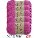 Diva İplik Diva Natural Cotton 2244 Koyu Pembe (5 li Paket)