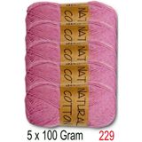Diva İplik Diva Natural Cotton 229 Pembe (5 li Paket)