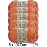 Diva İplik Diva Natural Cotton 979 Portakal (5 li Paket)