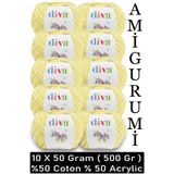 Diva İplik Divagurumi 1002 Açık Sarı ( 10 lu Paket ) - 500 Gr -Amigurumi İpi