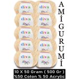 Diva İplik Divagurumi 2588 Ten Rengi ( 10 lu Paket ) - 500 Gr -Amigurumi İpi