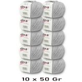 Diva İplik Premium Amigurumi Ipi Punch (PANÇ) Bebe Soft Cotton 500 gr (10 lu paket)- Açık Gri