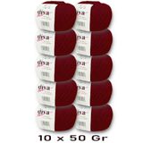 Diva İplik Premium Amigurumi Ipi Punch (PANÇ) Bebe Soft Cotton 500 gr (10 lu paket)- Bordo