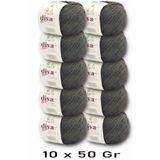 Diva İplik Premium Amigurumi Ipi Punch (PANÇ) Bebe Soft Cotton 500 gr (10 lu paket)- Haki