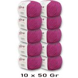 Diva İplik Premium Amigurumi Ipi Punch (PANÇ) Bebe Soft Cotton 500 gr (10 lu paket)- Koyu Pembe