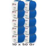 Diva İplik Premium Amigurumi Ipi Punch (PANÇ) Bebe Soft Cotton 500 gr (10 lu paket)- Mavi