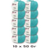 Diva İplik Premium Amigurumi Ipi Punch (PANÇ) Bebe Soft Cotton 500 gr (10 lu paket)- Mint