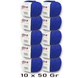 Diva İplik Premium Amigurumi Ipi Punch (PANÇ) Bebe Soft Cotton 500 gr (10 lu paket)- Saks Mavisi