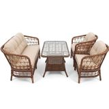 Diva Model Kahverengi 2+1+1 Rattan Balkon Ve Bahçe Takımı | Yıkanabilir
