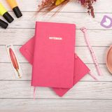 DİVAL 13x21 Cm Pembe Deri Sert Kapak Noktalı Tarihsiz Dikişli Not Okul Defteri