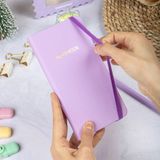 DİVAL 9x18 cm Sert Kapak Kareli Tarihsiz Dikişli Not Okul Defteri - Lila