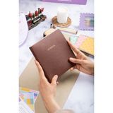 Dival Notebook 16,5X16,5 cm Kahverengi Yumuşak Deri Kapak Noktalı Tarihsiz Dikişli Not Okul Defteri