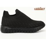 Divamod Diva Mod 502 Kadın Siyah Triko Taşlı Memory Foam Tabanlıklı Comfort Sneaker Siyah