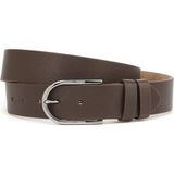Divarese Kahverengi Oval Tokalı Erkek Deri Kemer - 110 cm