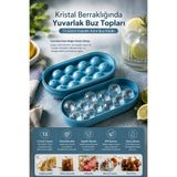 DİVAYS 13 Gözlü Kapaklı Kristal Buz Topu Kalıbı Yuvarlak Küre Buzluk
