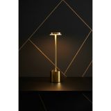 DİVAYS Gold Metal Şarjlı Masa Lambası Dokunmatik 3 Işık Modlu Kablosuz Dekoratif Modern Abajur