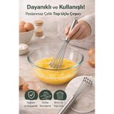 DİVAYS Paslanmaz Çelik Boncuk Top Uçlu Çırpıcı | Yeni Nesil Metal Sos ve Yumurta Karıştırıcı