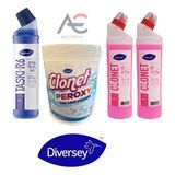 Diversey 4'lü Temizlik Paketi 2 Adet Banyo + 1 Adet Tuvalet + 1 Adet Beyazlar Için Leke Çıkarıcı