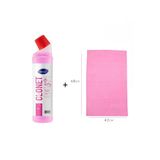 Diversey Clonet Extra Banyo Temizleyici Ve Kireç Çözücü 750 ml + Özel Dekoratif Cam Bezi Pembe 45x68cm