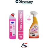 Diversey Clonet Temizlik Paketi ( 1 Adet Mutfak Temizleyici + 1 Adet Banyo ve Kireç Çözücü ) 2'li Set - 750 ml