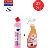 Diversey Clonet Temizlik Paketi ( 1 Adet Mutfak Temizleyici + 1 Adet Banyo ve Kireç Çözücü ) 2'li Set - 750 ml