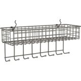 Diversified Pegboard &amp; Duvara Monte Raf Sepeti ve Kanca Istasyonu, 40,64 cm U x 14,0 cm G, Endüstriyel Gri