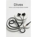 Divex 3.5mm Jack Girişli Android ve Ios Cihazlara Uyumlu Kablolu Kulaklık - Siyah