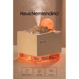 Divex Alev/magma Efektli Hava Nemlendirici - Ultrasonik Buhar Makinesi - Gece Lambalı Difüzör - Bej