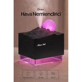 Divex Alev/magma Efektli Hava Nemlendirici - Ultrasonik Buhar Makinesi - Gece Lambalı Difüzör - Siyah