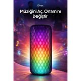 Divex Full Panel Rgb Işıklı Bluetooth Hoparlör - Renk Değiştiren Gece Lambası ve Güçlü Ses Bombası