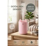Divex Işıklı Ultrasonik Hava Nemlendirici Buhar Makinesi 2 Litre - Pembe