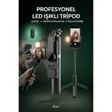 Divex Kusursuz Vlog & Canlı Yayın Seti: Ayrılabilir Kumandalı, Profesyonel Aydınlatmalı Teleskobik Tripod
