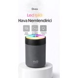 Divex LED Işıklı Hava Nemlendirici - 20 M2 Etkili Ultrasonik Buhar Makinesi - Rgb Aroma Difüzörü - Siyah
