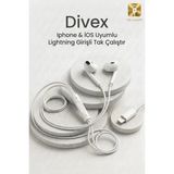 Divex Lightning Girişli Iphone & Ios Cihazlara Uyumlu Tak Çalıştır Kablolu Kulaklık - Beyaz