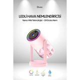 Divex Projektör Tasarımlı Hava Nemlendirici - Ayarlanabilir Eğilimli Rgb Ledli Buhar Makinesi - Pembe