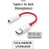 Divex Type-C to 3.5mm Aux Jack Dönüştürücü - iPhone ve Android Uyumlu Kulaklık Adaptörü