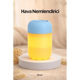 Divex Ultrasonik Hava Nemlendirici - Sessiz Buhar Makinesi, Aroma Difüzörü ve Sıcak LED Gece Lambası - Mavi