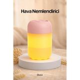 Divex Ultrasonik Hava Nemlendirici - Sessiz Buhar Makinesi, Aroma Difüzörü ve Sıcak LED Gece Lambası - Pembe
