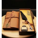 Divit Tüylü Kalem & Defter Seti - Siyah